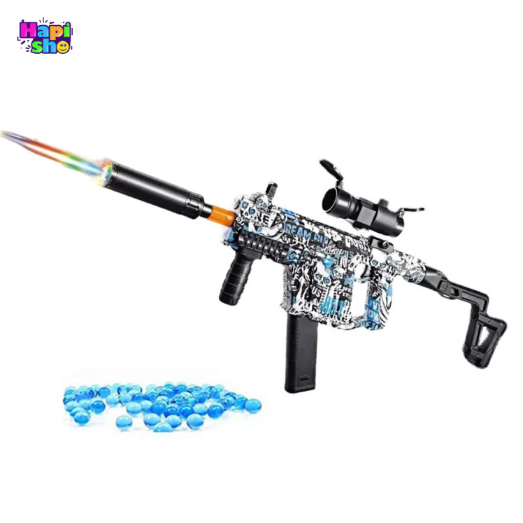 تفنگ اسباب بازی تیر ژله ای بزرگ شارژی با چراغ و شلیک رگباری VECTOR GUN_اسباب بازی