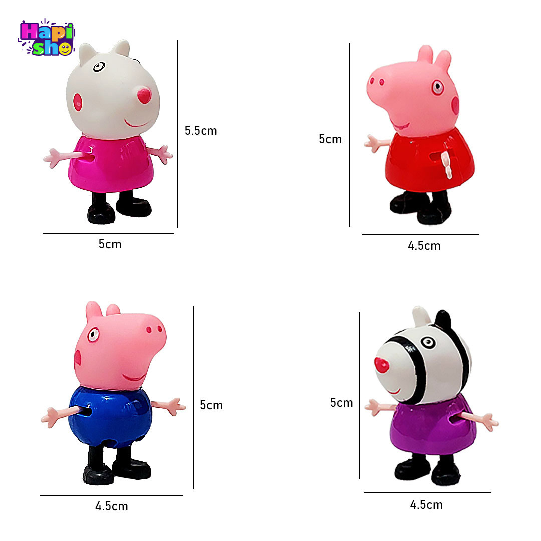 ابعاد و اندازه بقیه فیگورهای خانواده پپاپیگ جدید مجموعه 11 عددی مدل Happy Pig–اسباب بازی 