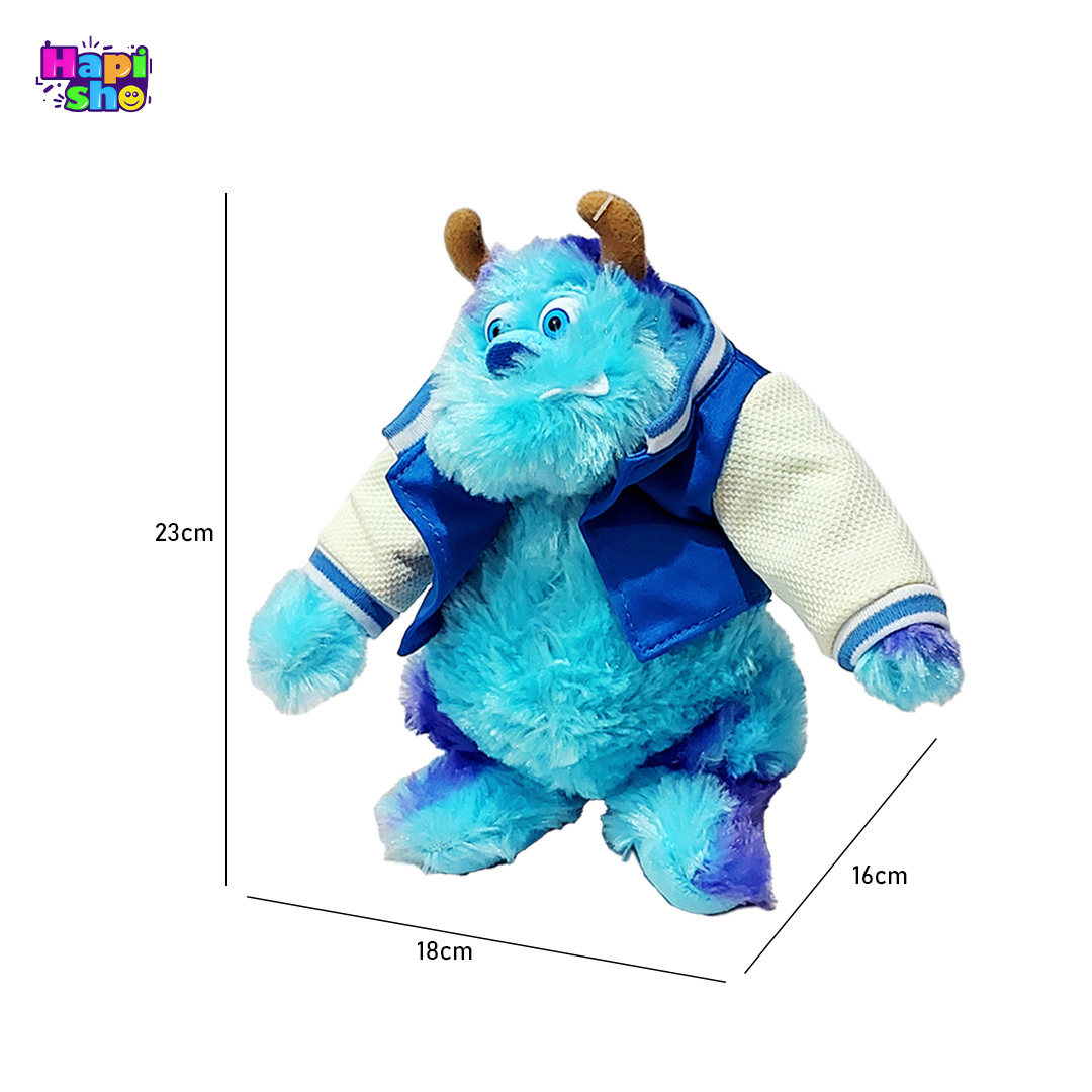 ابعاد و اندازه عروسک سالیوان اورجینال پولیشی با لباس و ارتفاع 23 سانتی متر