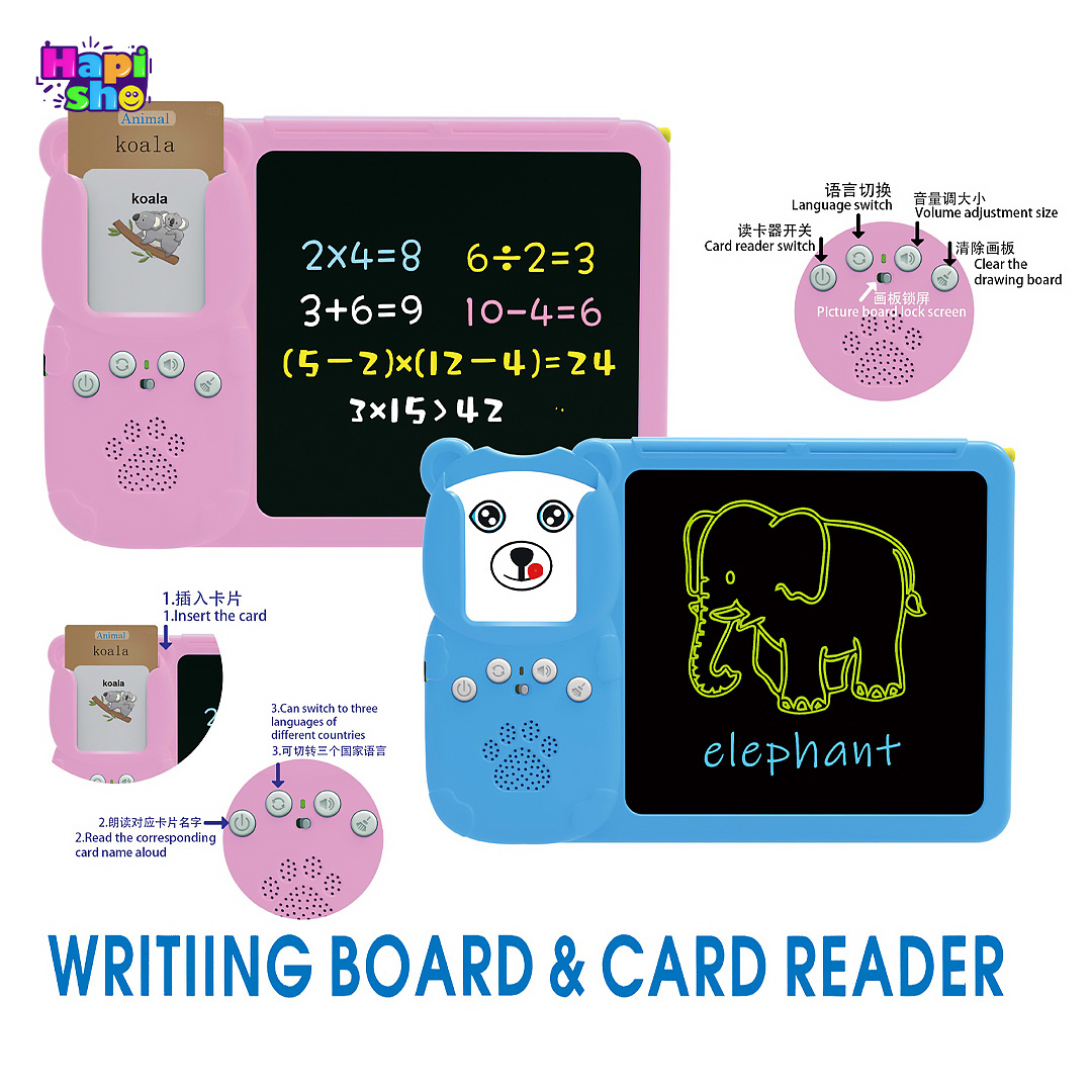 قیمت فلش کارت آموزشی زبان انگلیسی کودکان موزیکال با تبلت جادویی نقاشی