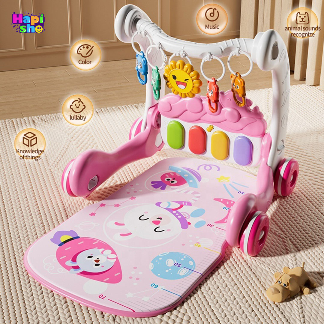  فروش تشک بازی و واکر کودک پیانودار ۳ در ۱ مدل Cartoon Multifunction 