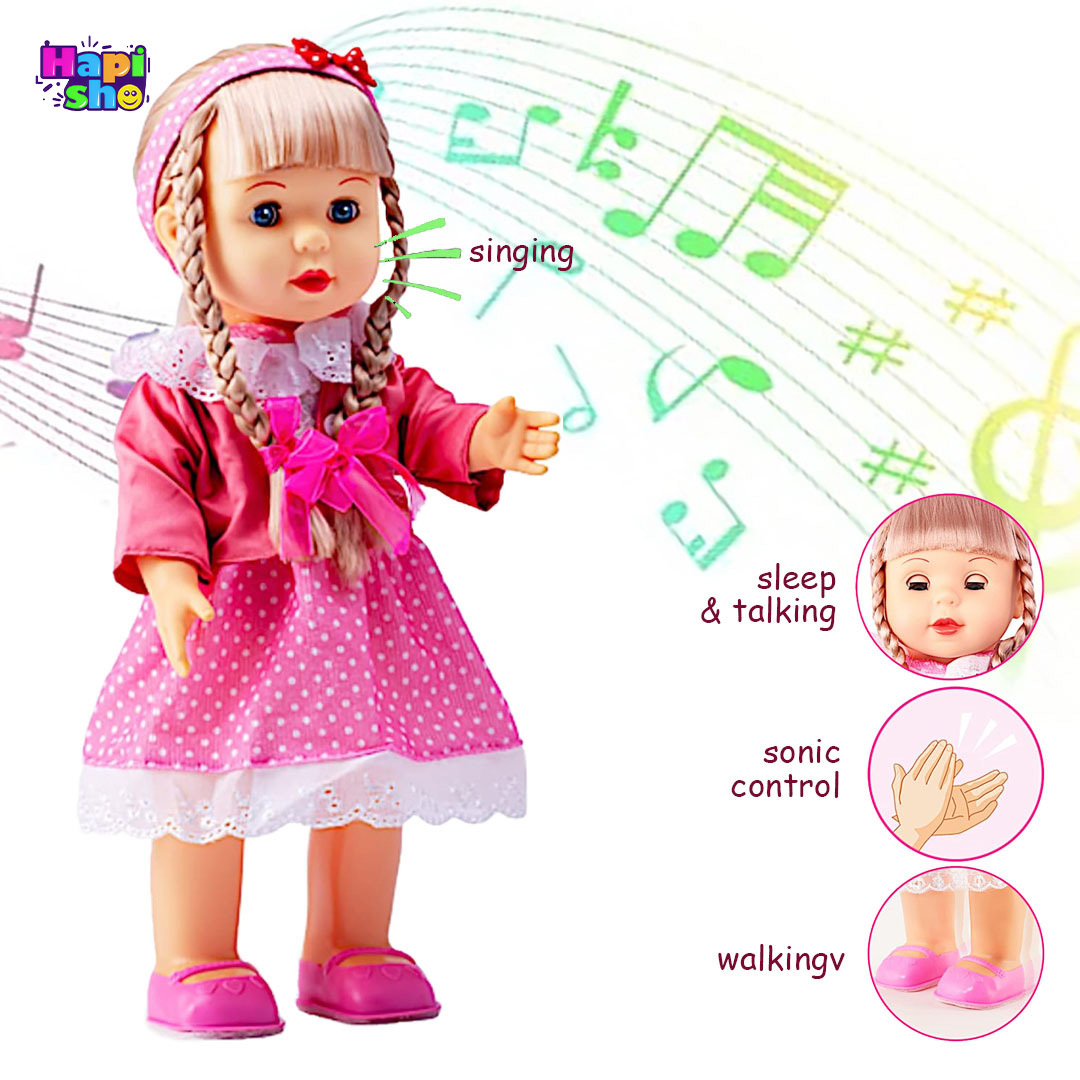  عروسک دخترانه راه‌رونده سخنگو با واکنش به کف زدن Belinda Walking Doll–اسباب بازی 