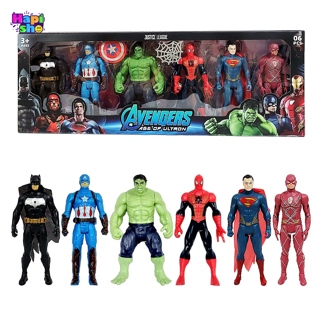  خرید اکشن فیگور شخصیت‌های مارول چراغ‌دار ۶ عددی مدل AVENGERS AGE OF ULTRON–اسباب‌بازی 