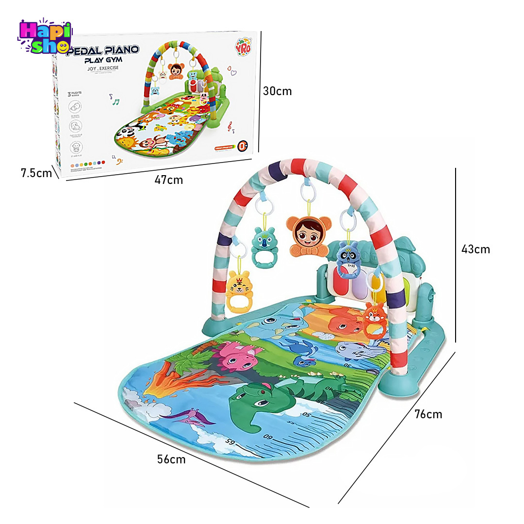  قیمت تشک بازی کودک پیانودار موزیکال با پلی جیم و چراغ PEDAL PIANO PLAY GYM–سیسمونی نوزاد 