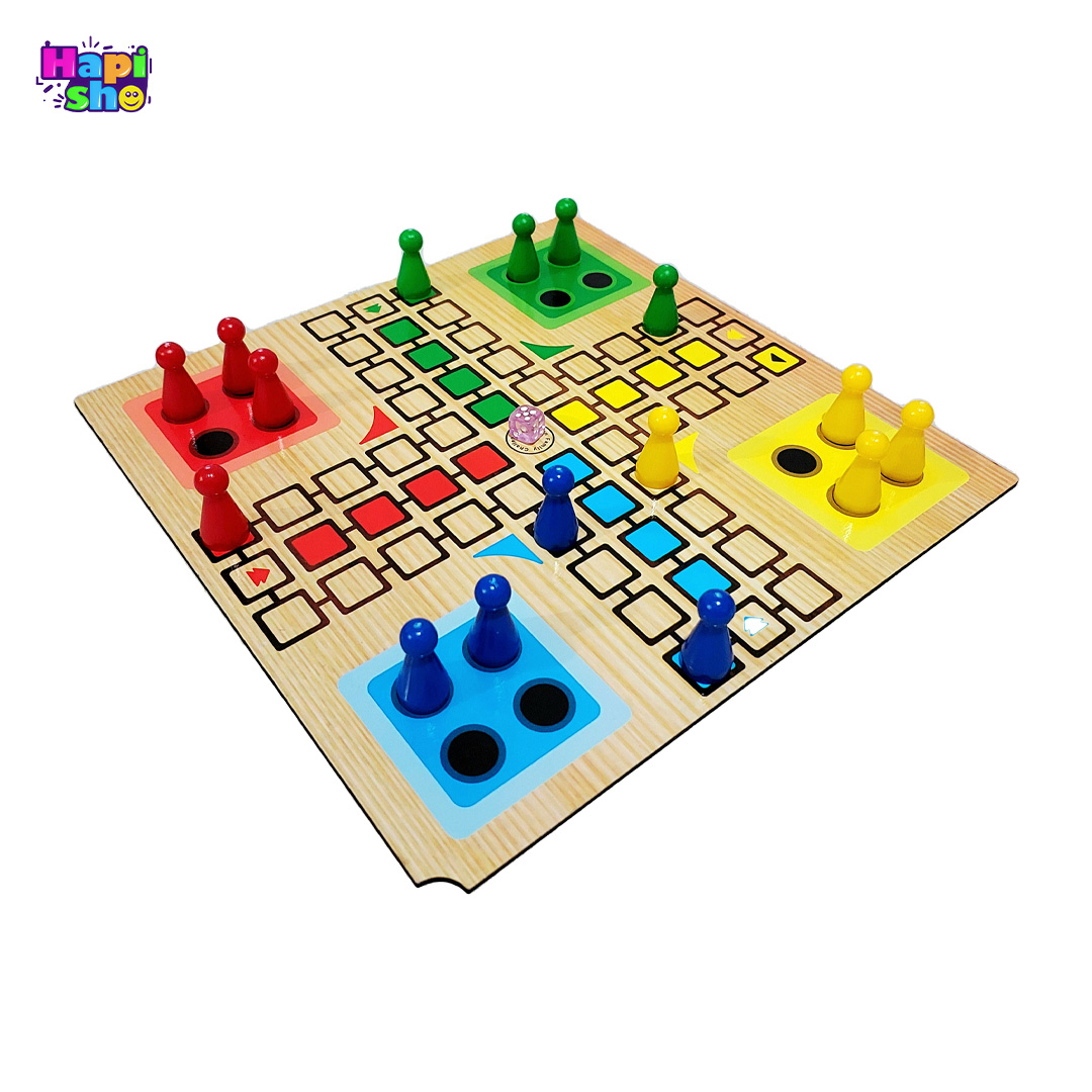 صفحه چوبی بازی منچ بازی فکری چوبی 10 کاره مسافرتی با کیف چرمی دستدوز مدل Family Game