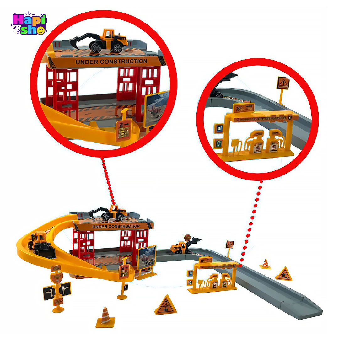 جزییات و مشخصات کیت ماشین بازی پارکینگ راهسازی با علائم مدل TRACK ENGINEERING