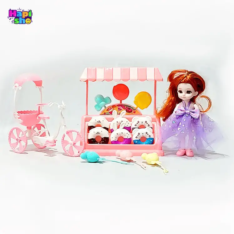 عروسک دخترانه روسی تمام مفصلی با وسایل شیرینی فروشی–عروسک دخترانه
