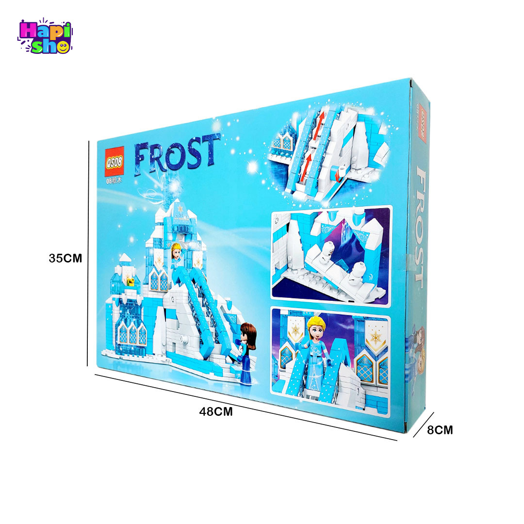  فروش لگو دخترانه قصر بزرگ آنا و السا با پله برقی متحرک 890 قطعه ای FROST GIRL_اسباب بازی 