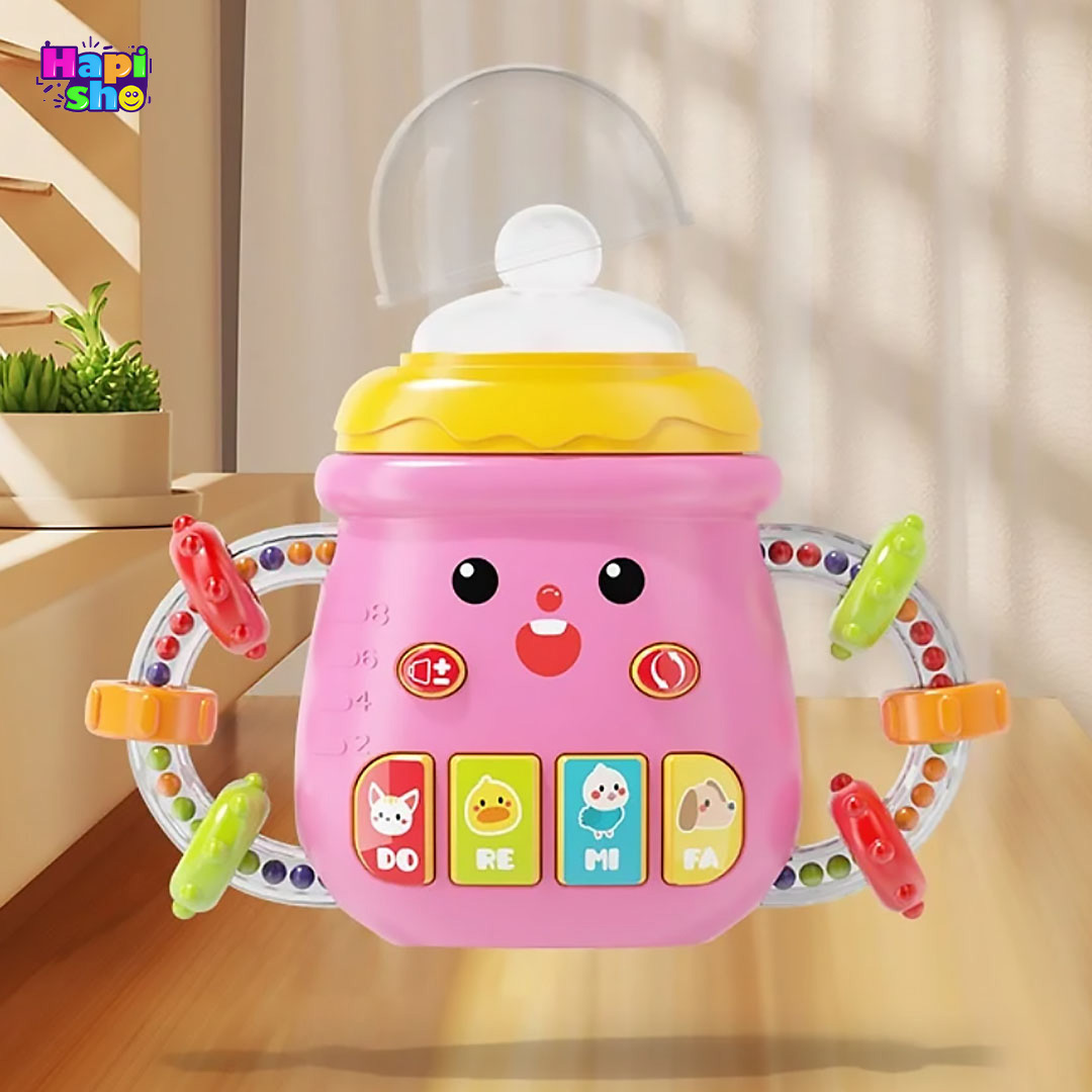  بهترین جغجغه و دندانگیر موزیکال مدل شیشه شیر با طرح جوجه BABY BOTTLE 
