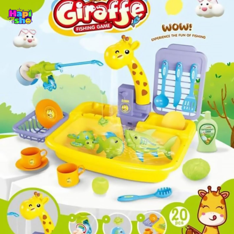 قیمت سینک ظرفشویی اسباب بازی برقی ۲ کاره مدل زرافه Giraffe Fishing Game