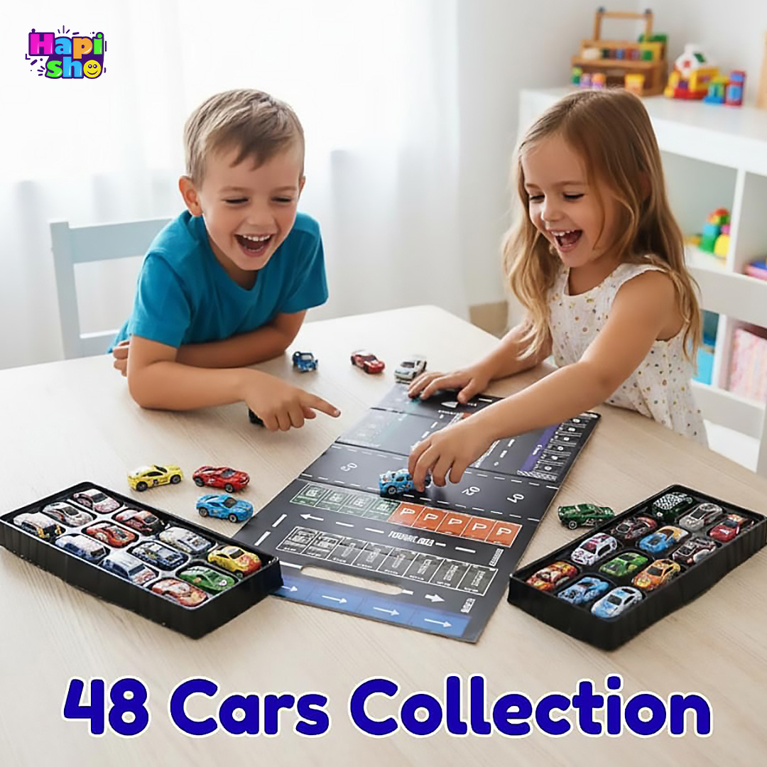  نحوه بازی با ماشین عقب‌کش فلزی خارجی با پارکینگ پک ۴۸ عددی CARS 