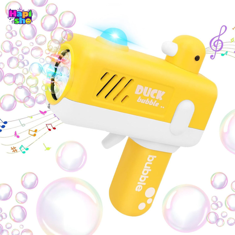 تفنگ حباب ساز مخزن دار موزیکال با چراغ مدل DUCK BUBBLE GUN_اسباب بازی
