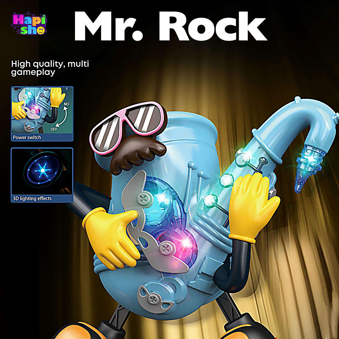  فروشاسباب بازی ربات موزیکال رقصنده با چراغ مدل ساکسیفون مستر راک MR ROCK–اسباب بازی 