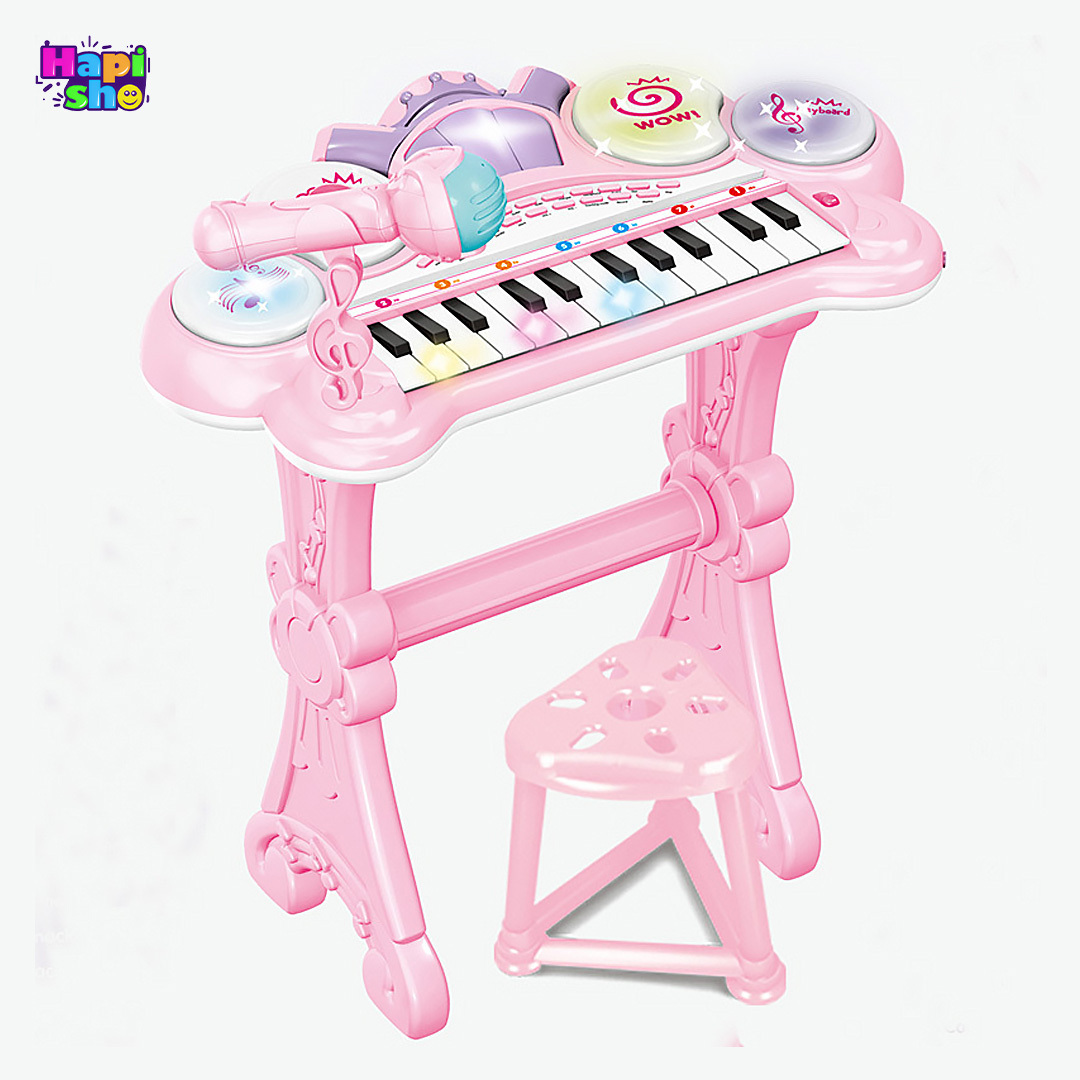  فروش ارگ اسباب بازی میکروفون دار با پایه و صندلی مدل Funny Musical–اسباب بازی 