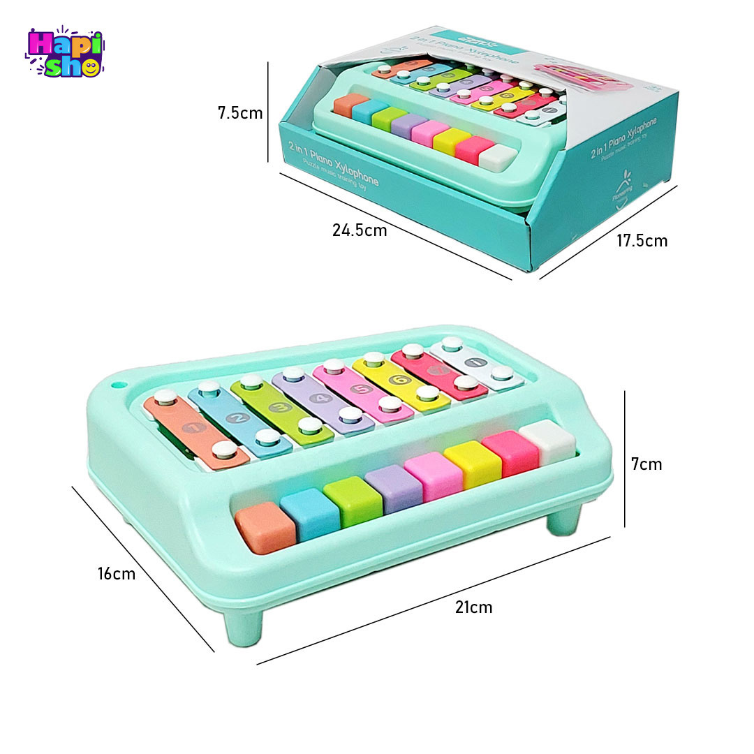  ابعاد و اندازه اسباب بازی پیانو و بلز دو کاره 8 کلید مدل Puzzle Music Training Toy–اسباب بازی 