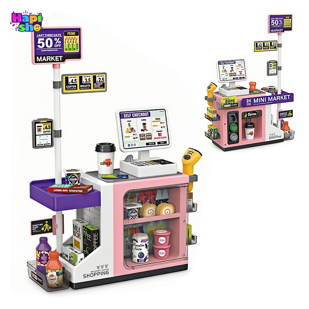 اسباب بازی سوپرمارکت خارجی 46 تکه با چراغ و باتری SUPER MARKET