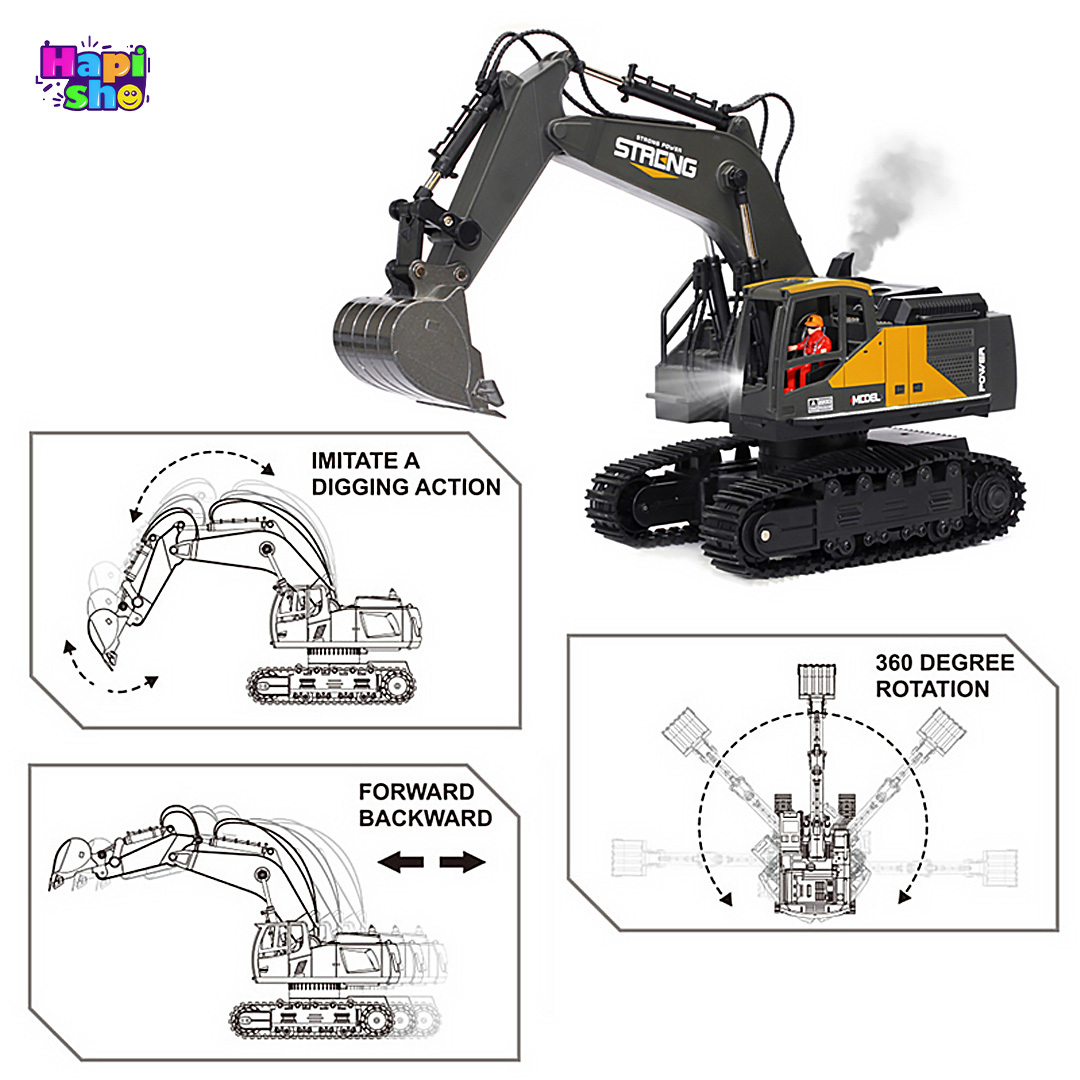  قیمت بیل مکانیکی کنترلی شارژی دودزا با چراغ و صدا واقعی مدل Alloy Series Model–اسباب بازی 