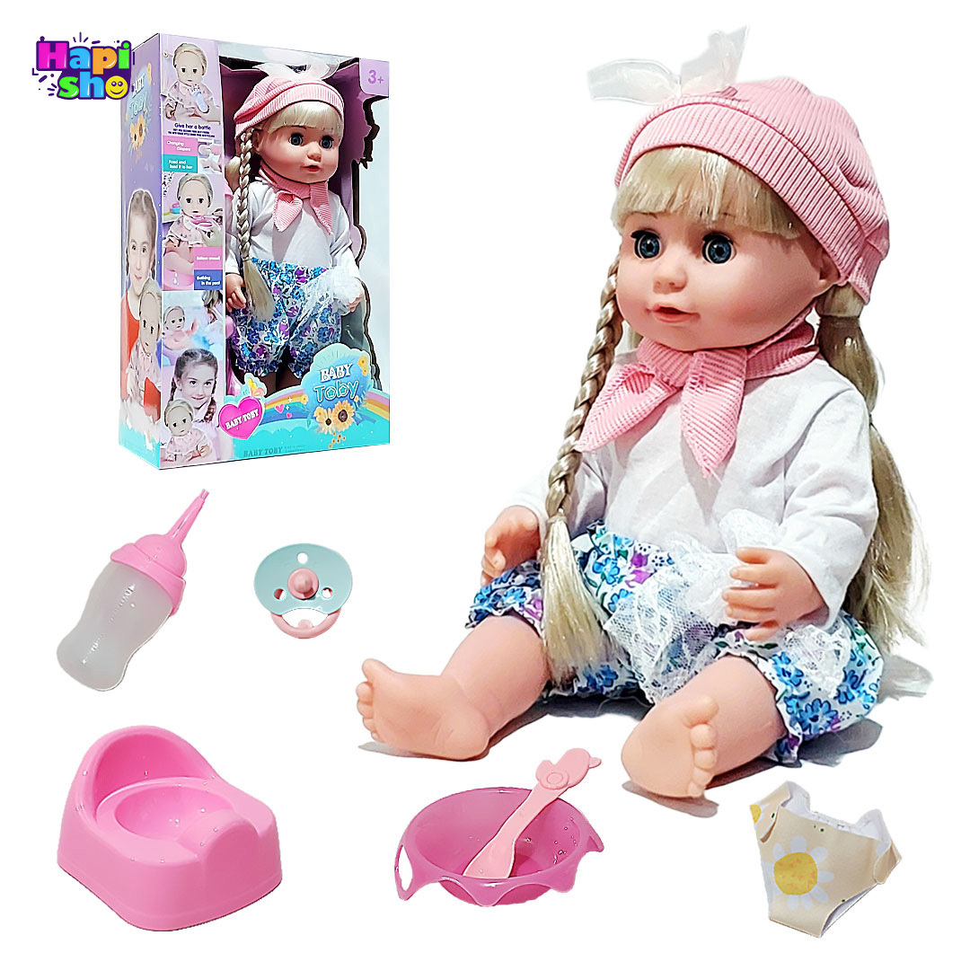 عروسک دخترانه بیبی توبی 6 کاره موزیکال با وسایل کامل Babay Toby