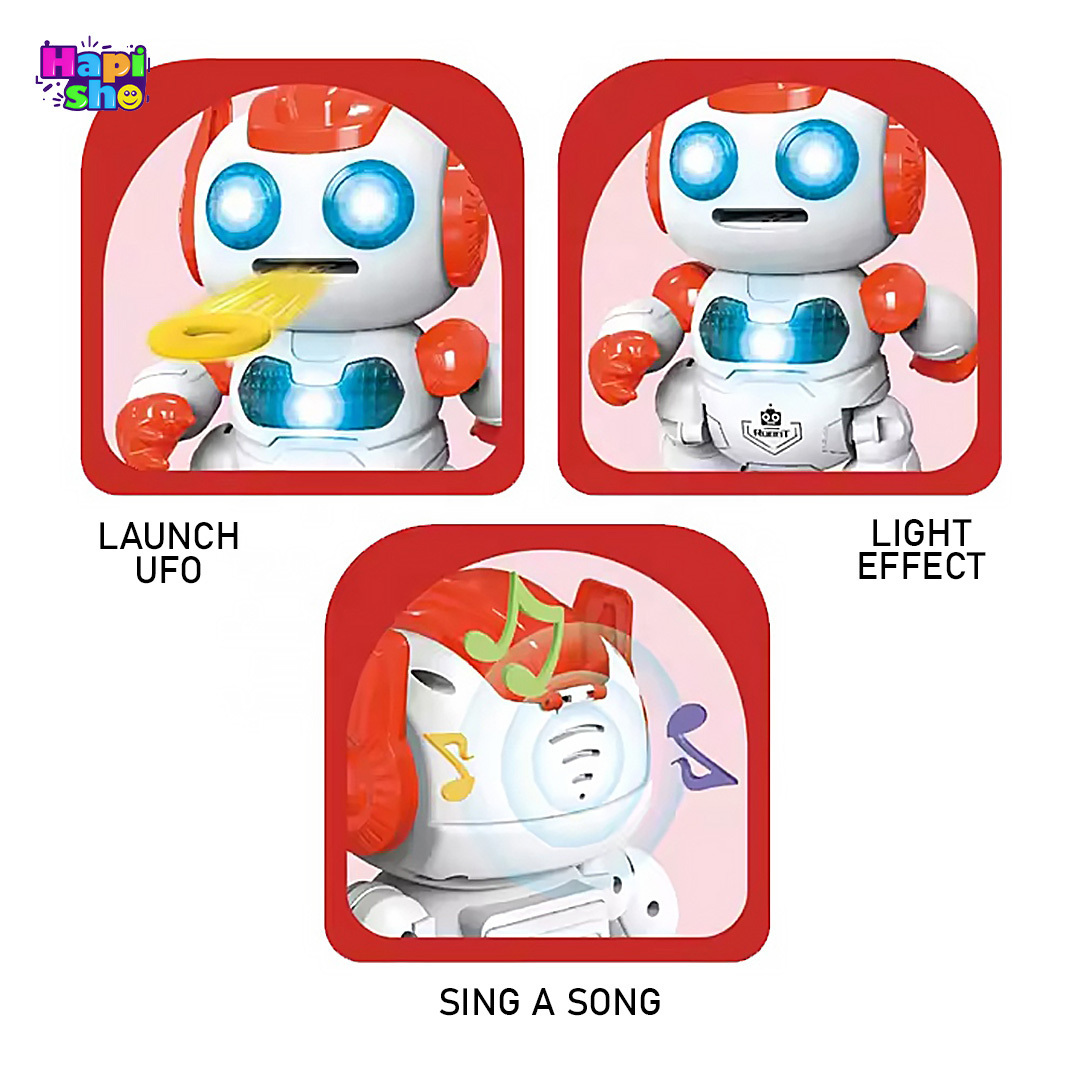  کارایی و عملکرد ربات کنترلی دیسک پرتاب کن موزیکال با قابلیت رقص مدل DANCE ROBOT–اسباب بازی 