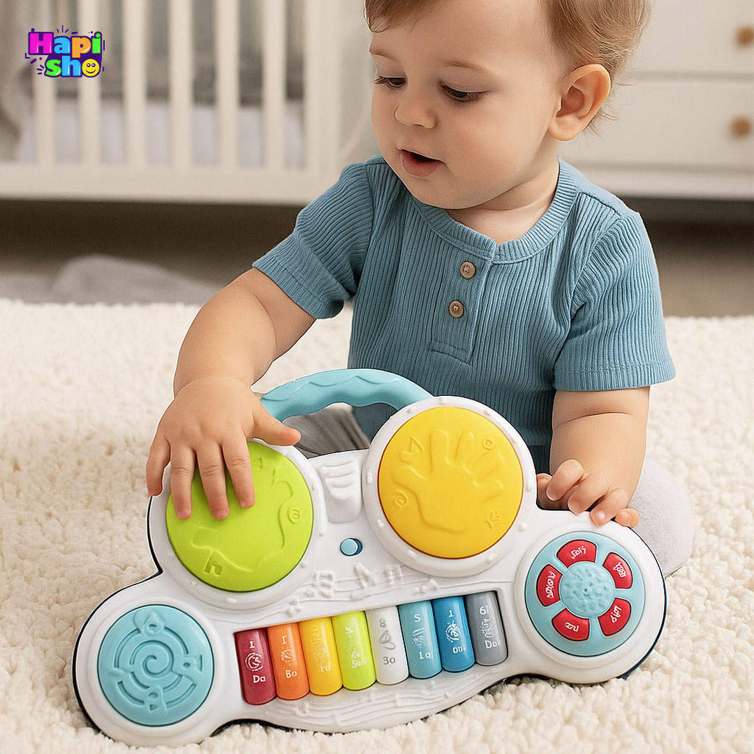  فروش پیانو اسباب بازی بچه گانه با درام ضربه‌ای و چراغ مدل Early Education Story–اسباب بازی 