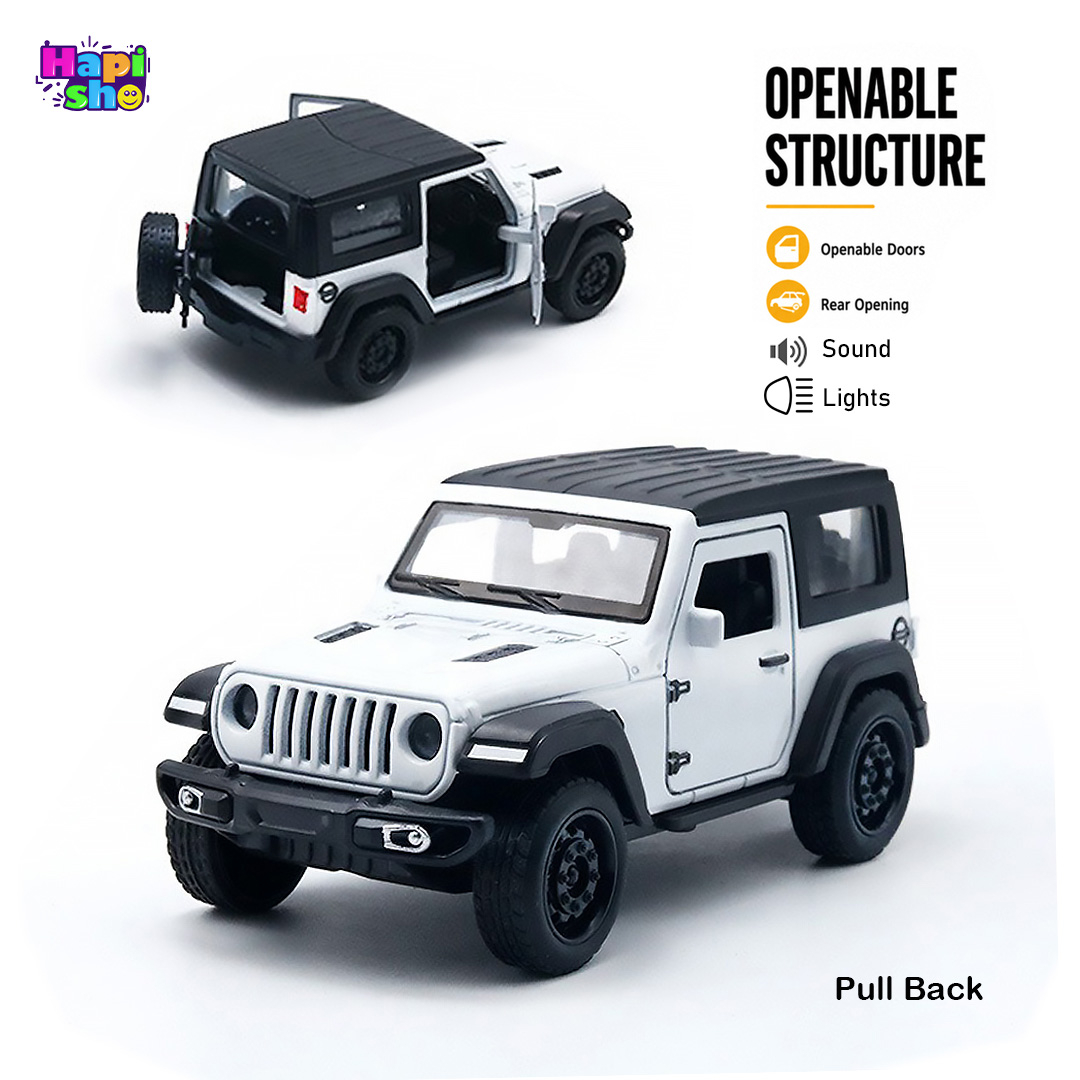  فروش ماشین عقب کش فلزی طرح جیپ موزیکال چراغ‌دار METAL SCALE MODEL 