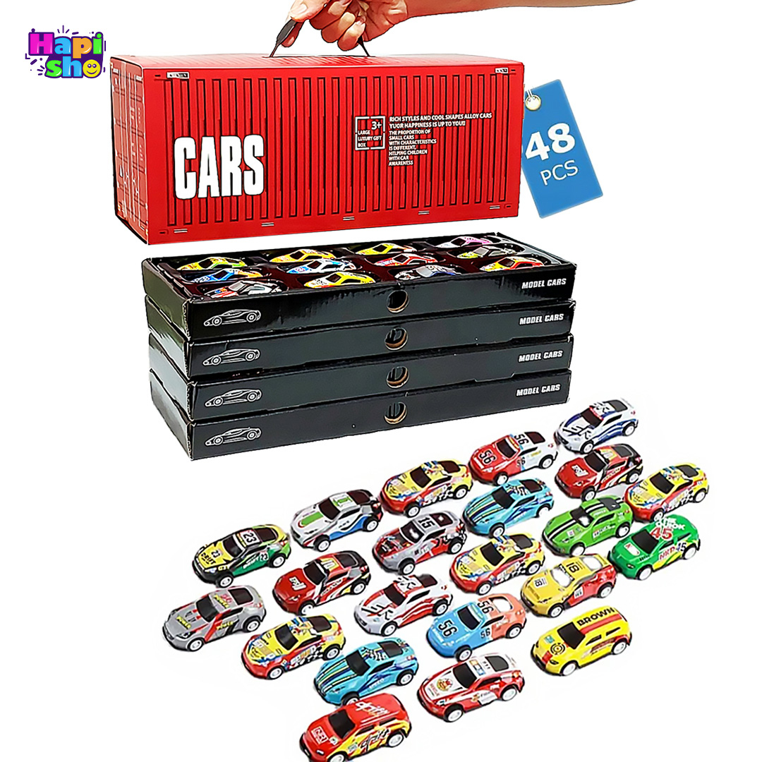  ماشین عقب‌کش فلزی خارجی با پارکینگ پک ۴۸ عددی CARS 
