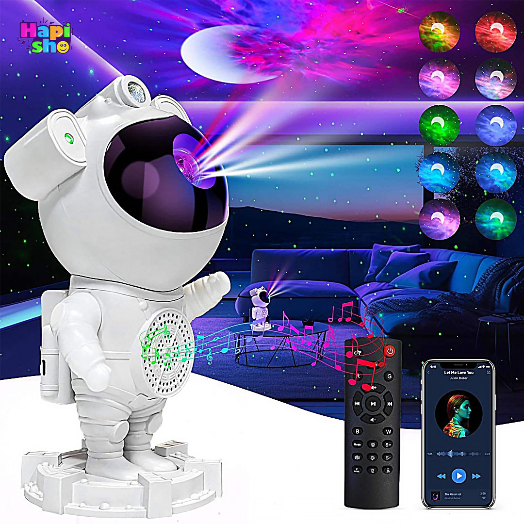  چراغ خواب فضانورد کهکشانی اسپیکر دار با کنترل ASTRONAUT STAR LIGHT–اکسسوری کودک 