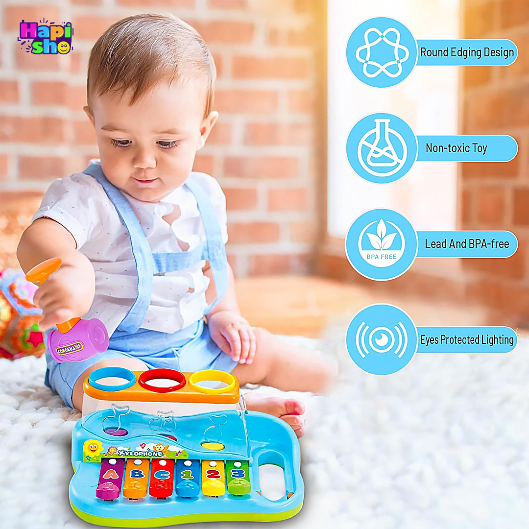  فروش اسباب بازی موزیکال چکش و بلز با توپ‌های رنگی هولی تویز Hola Toys–اسباب بازی 