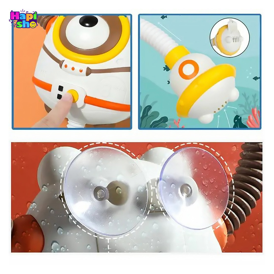 نحوه استفاده از اسباب بازی دوش حمام کودک طرح خرس فضانورد SHOWER BATH TOYS