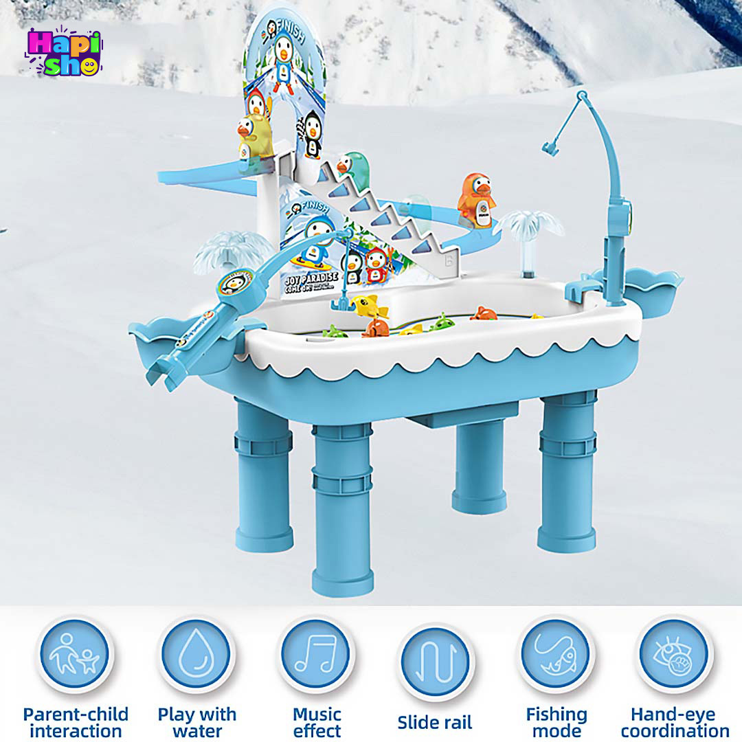 خرید اسباب بازی ماهیگیری در آب موزیکال با پله برقی دو کاره مدل ICE PENGUIN–اسباب بازی