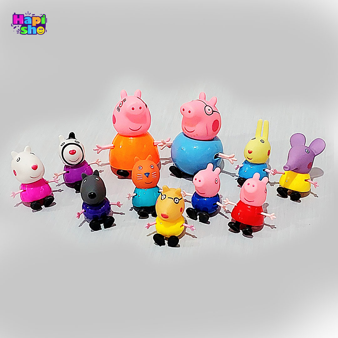  خرید فیگور خانواده پپاپیگ جدید مجموعه 11 عددی مدل Happy Pig–اسباب بازی 
