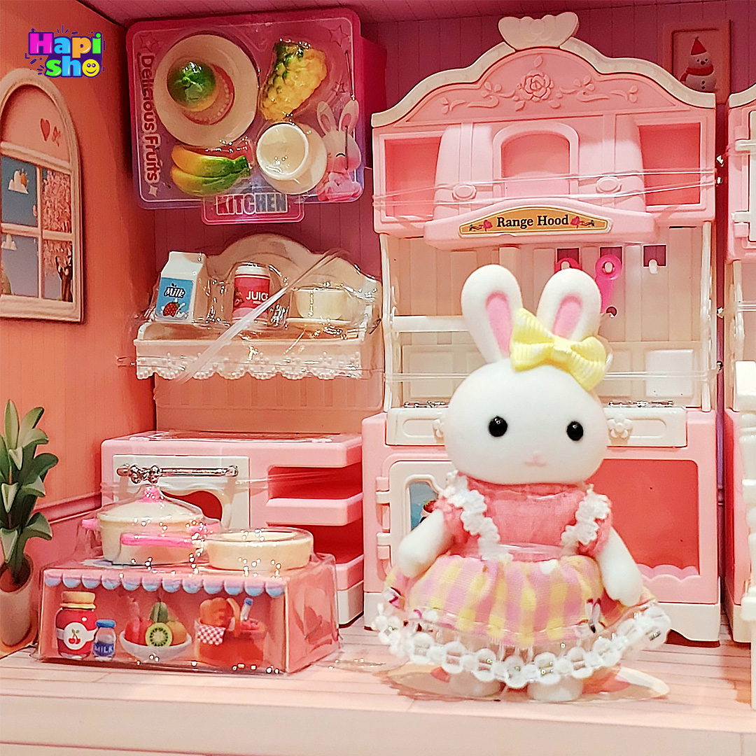 جزییات عروسک در اسباب بازی خانه عروسکی خرگوش مدل آشپزخانه FUN RABBIT PLAY HOUSE