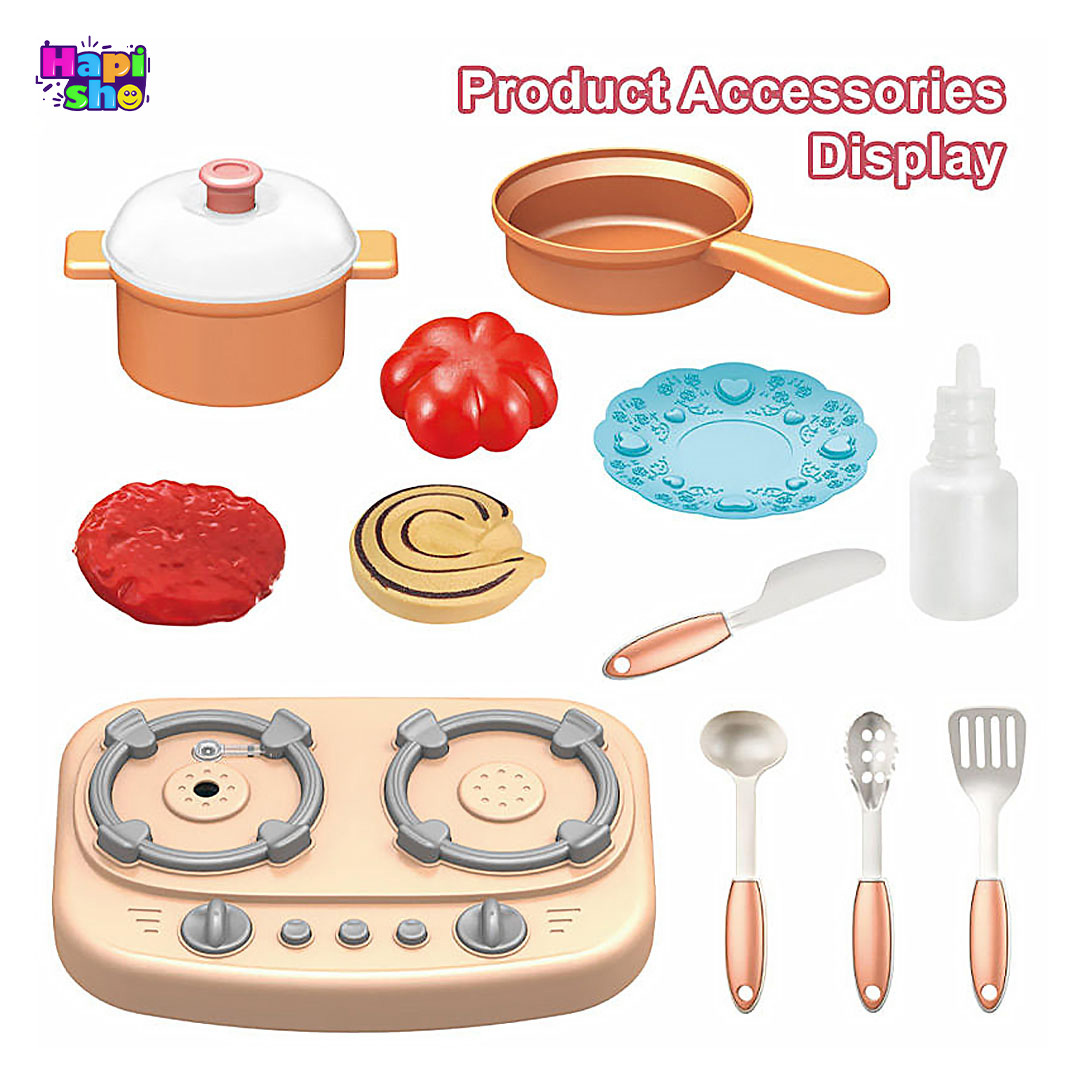  اقلام همراه اسباب بازی آشپزخانه با اجاق گاز بخار کن و سینک ظرفشویی DREAM KITCHEN–اسباب بازی 