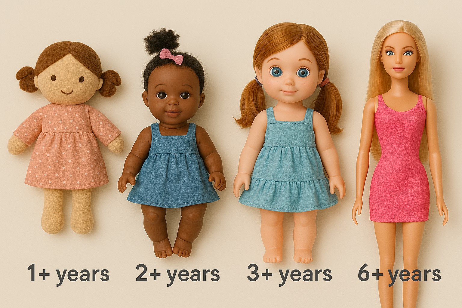 مقایسه انواع عروسک دخترانه برای ردههای سنی مختلف