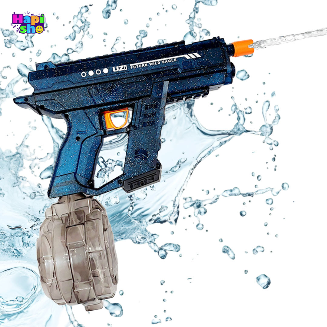  بهترین تفنگ آب پاش برقی حرفه ای با مکش و پرتاب رگباری مدل UZI WATER GUN–اسباب بازی 