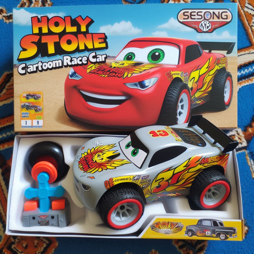 ماشین کنترلی Holy Stone RC Cartoon Race Car با طراحی کارتونی و افکت‌های نوری