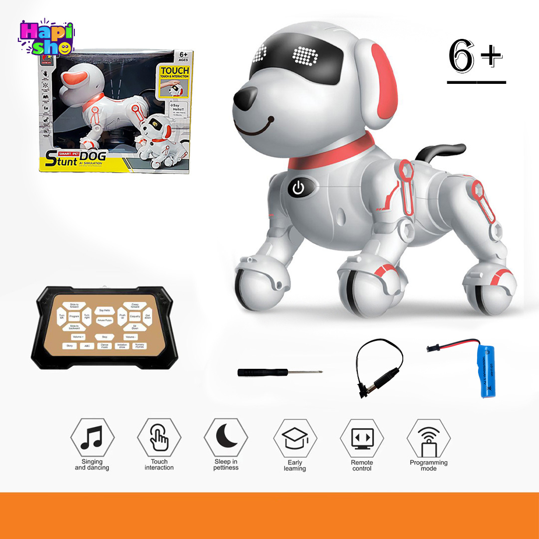  قیمت ربات سگ هوشمند سخنگو کنترلی با سنسور و چراغ مدل STUNT DOG–اسباب بازی 
