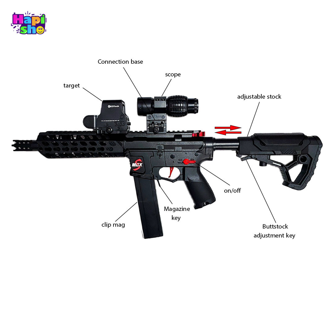  قیمت تفنگ اسباب بازی بزرگ تیر ژله ای با شلیک رگباری مدل MCXS ASSAULT RIFLE–اسباب بازی 
