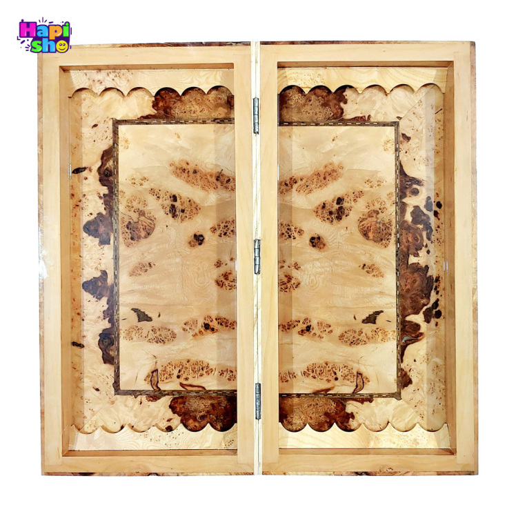 تخته نرد کیکم گره‌دار سنندج با معرق کاری مدل دو بازی 50 سانتی کد 281_تخته نرد