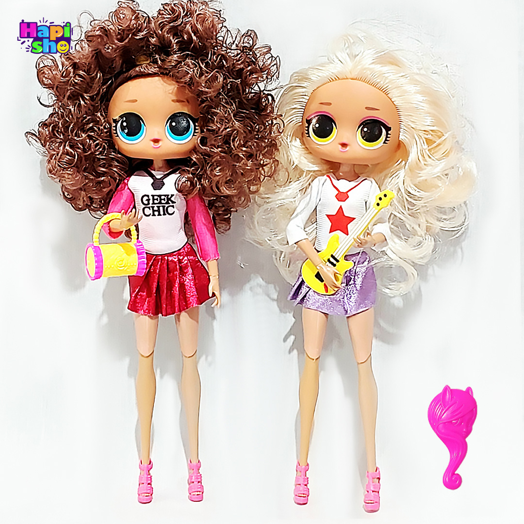 قیمت عروسک دخترانه جدید ست ۲ عددی فشن با لوازم مدل DOLL GIRL