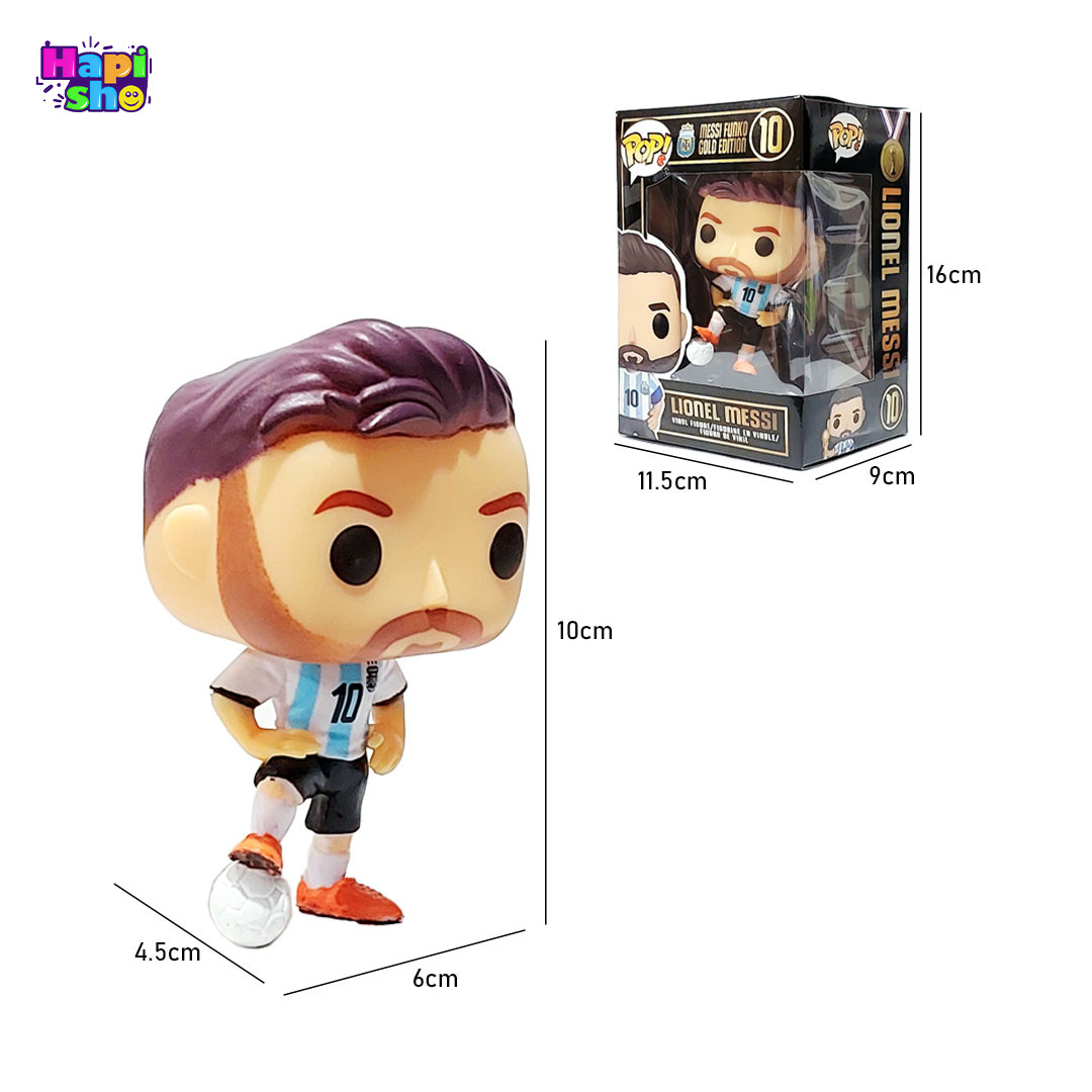 ابعاد و اندازه اکشن فیگور فانکو پاپ لیونل مسی مدل MESSI FUNKO GOLD EDITION