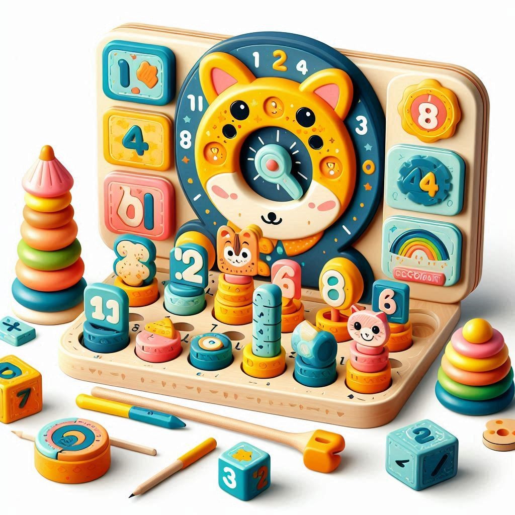 تصویر اسباب‌بازی آموزشی با طراحی جذاب که به کودک کمک می‌کند مفاهیم پایه را یاد بگیرد