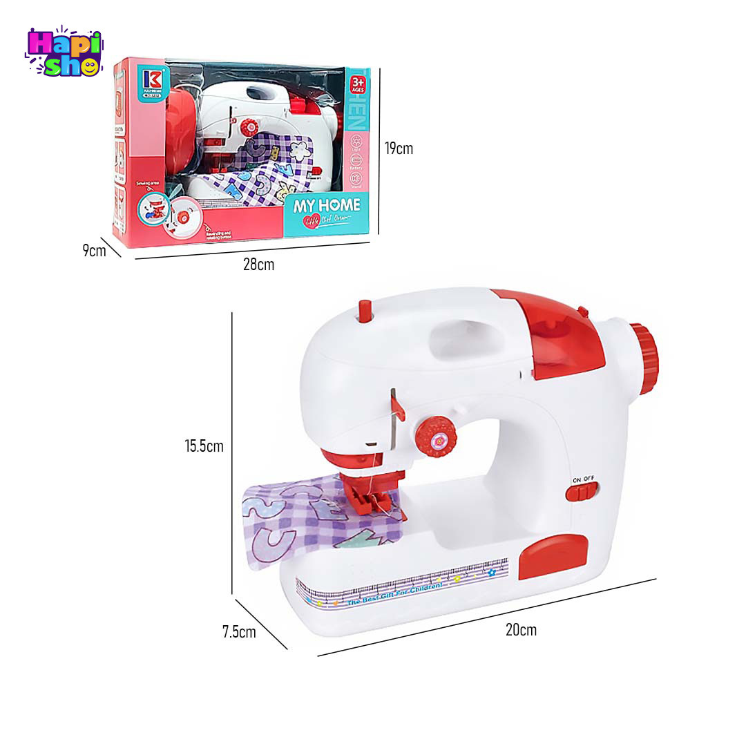 ابعاد و اندازه چرخ خیاطی اسباب بازی خارجی با دوخت واقعی مدل MY HOME
