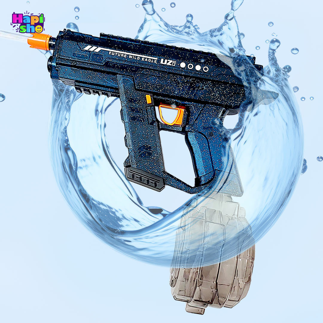  بهترین تفنگ آب پاش برقی حرفه ای با مکش و پرتاب رگباری مدل UZI WATER GUN–اسباب بازی 