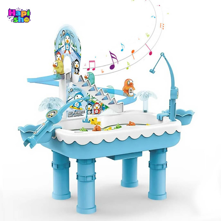 اسباب بازی ماهیگیری در آب موزیکال با پله برقی دو کاره مدل ICE PENGUIN–اسباب بازی