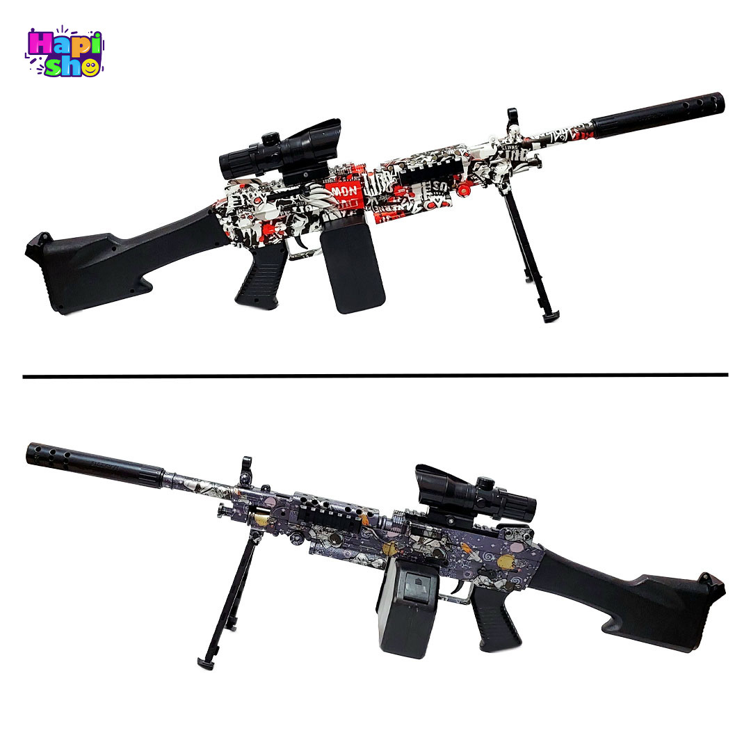  بهترین تفنگ اسباب بازی تیر ژله ای بزرگ با شلیک رگباری مدل GUNSET M249 