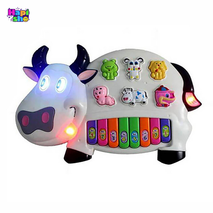 اسباب بازی پیانو گاوی موزیکال با چراغ و صدای حیوانات COW PIANO_اسباب بازی