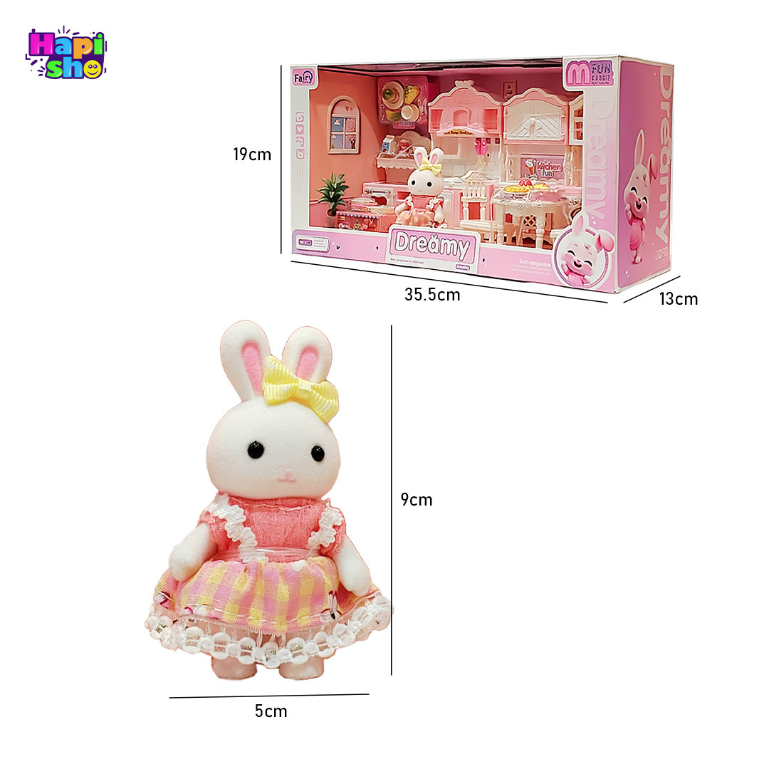 ابعاد و اندازه اسباب بازی خانه عروسکی خرگوش مدل آشپزخانه FUN RABBIT PLAY HOUSE