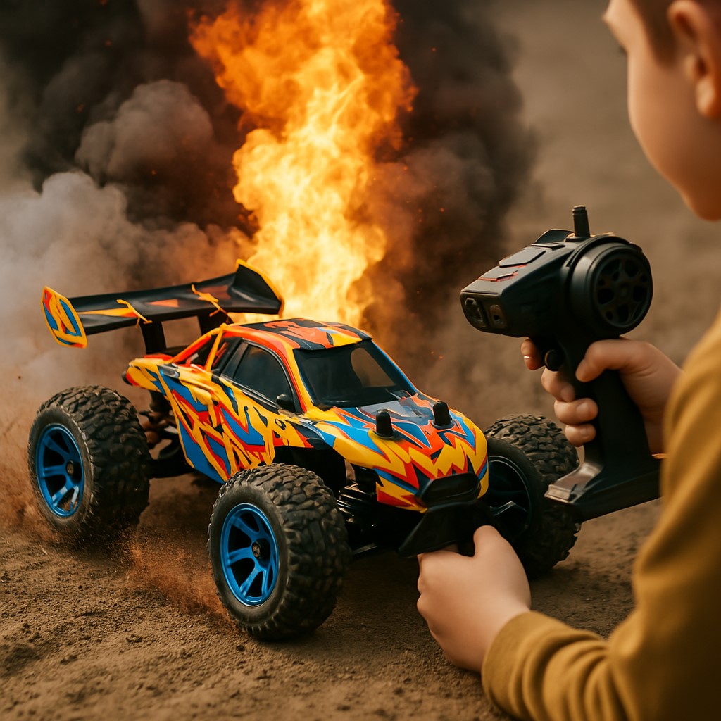 ماشین کنترلی رنگارنگ و ساده مناسب کودکان خردسال