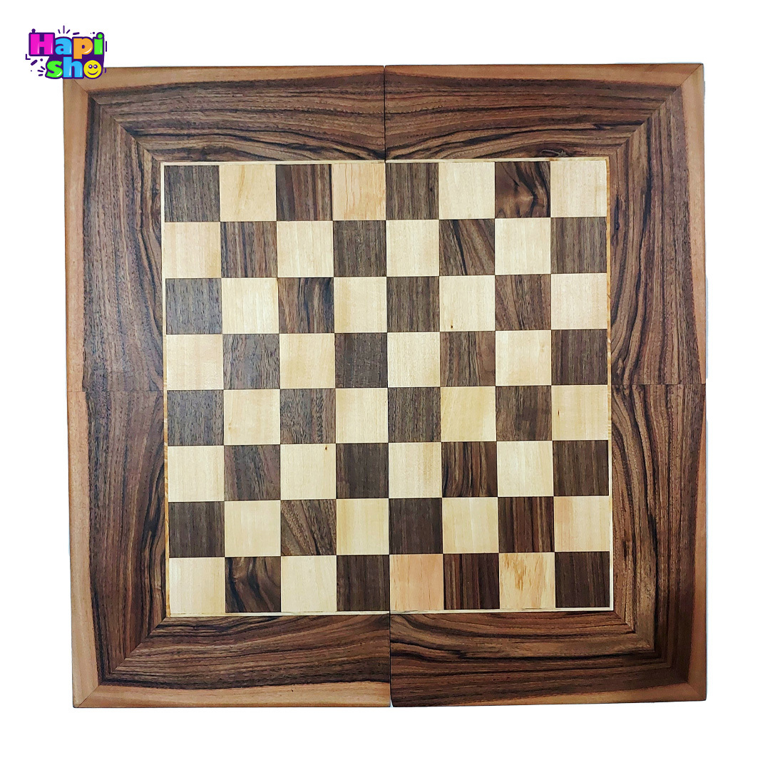 صفحه شطرنج تخته نرد ریشه گردو منبت کاری شده با شطرنج طرح سایان 50 سانتی کد 481